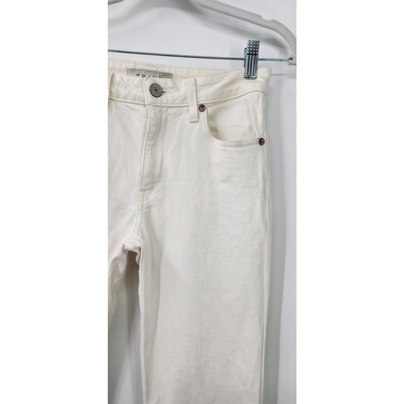 TRAVE Denim Colette White Kick Flare Raw Hem Casual Jeans Size 26 - Picture 4 of 8
